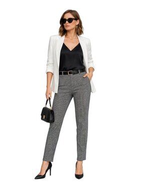 NWOT Picadilly Canada Houndstooth Classic Black White Textured Pants Womens 8